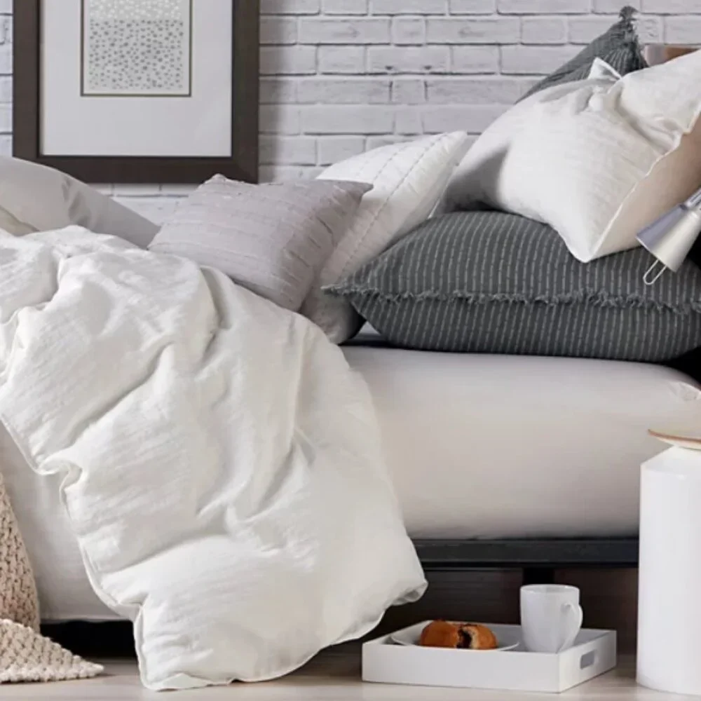 DKNY Donna Karan Pure Comfy FULL / QUEEN Duvet **Cover ONLY** NO SHAMS White